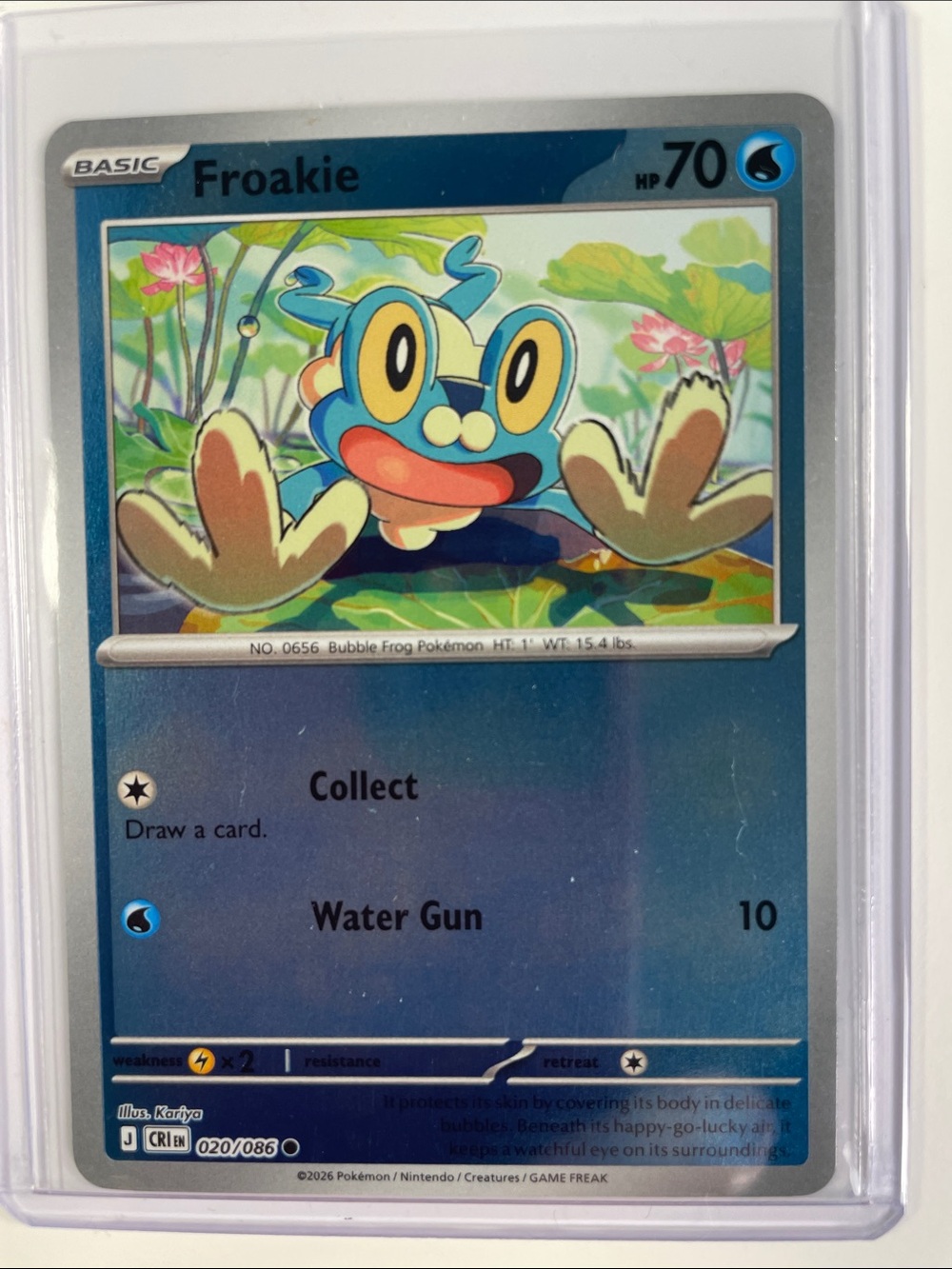Pokemon Froakie Trading Card - Blue